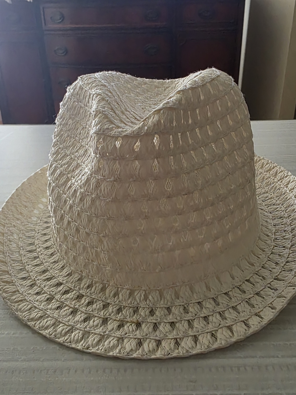 Women’s Cream Straw Fedora Hat